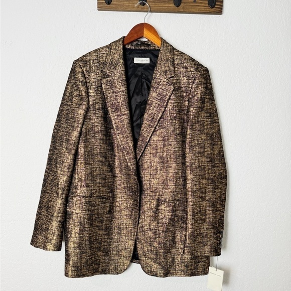 Dries Van Noten Blanchet One-Button Metallic Blazer - Picture 6 of 15